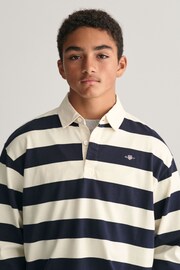 GANT Blue Teens Shield Striped Rugger T-Shirt - Image 4 of 5