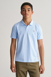 GANT Navy Blue Shield Logo Polo Shirt - Image 1 of 5