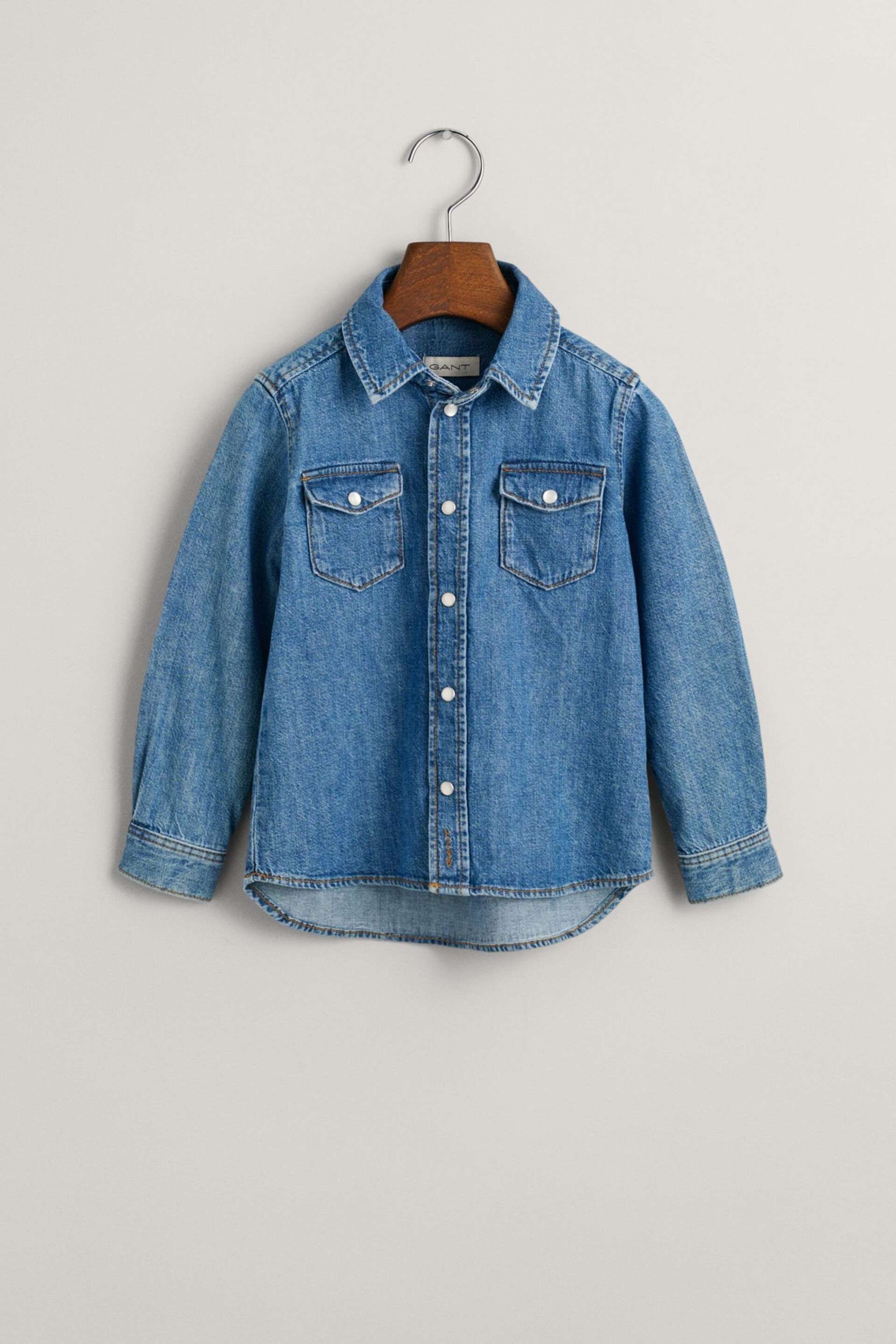 GANT Kids Blue Denim Shirt - Image 1 of 5