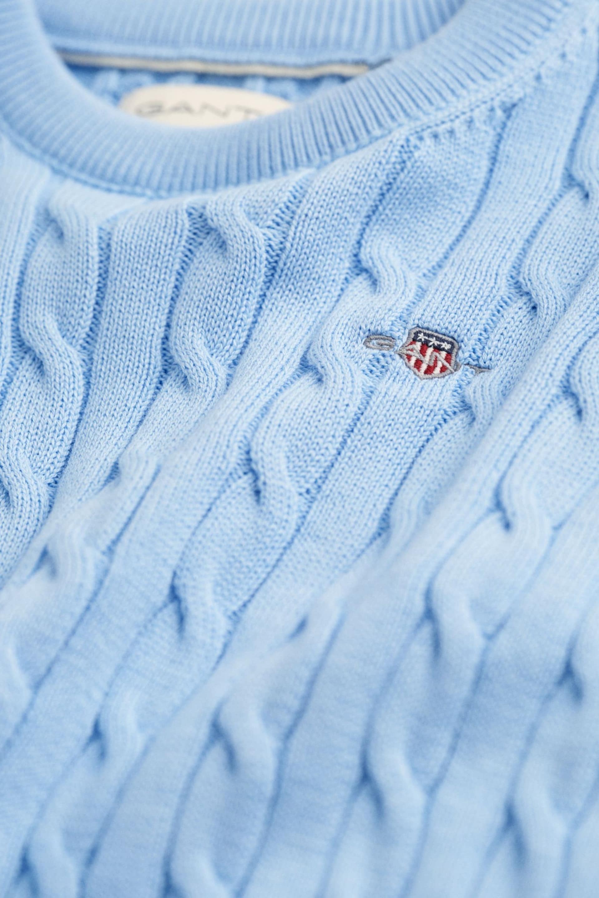 GANT Kids Shield Cotton Cable Knit Crew Neck Sweater - Image 6 of 6