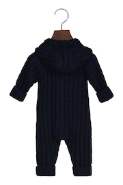 GANT Blue Baby Shield Cotton Cable Knit One-Piece - Image 4 of 5