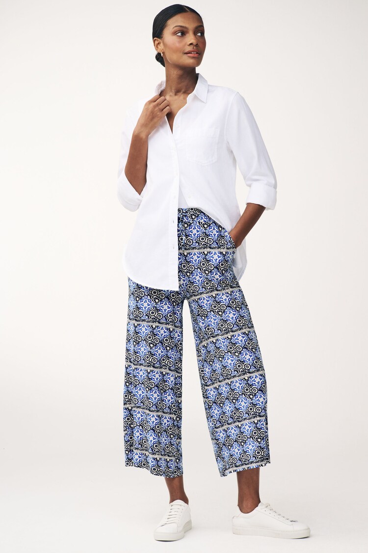 Navy Floral Jersey Culottes - Image 2 of 6