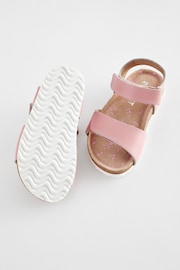 Pink Standard Fit (F) Leather Corkbed Sandals - Image 4 of 6