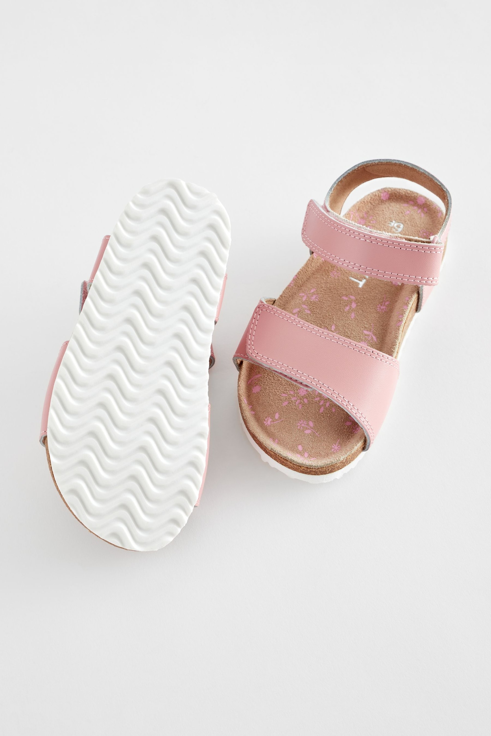 Pink Standard Fit (F) Leather Corkbed Sandals - Image 4 of 6