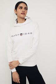 GANT White Archive Shield Print Hoodie - Image 1 of 6