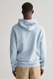 GANT Blue Regular Fit Shield Logo Hoodie - Image 2 of 5