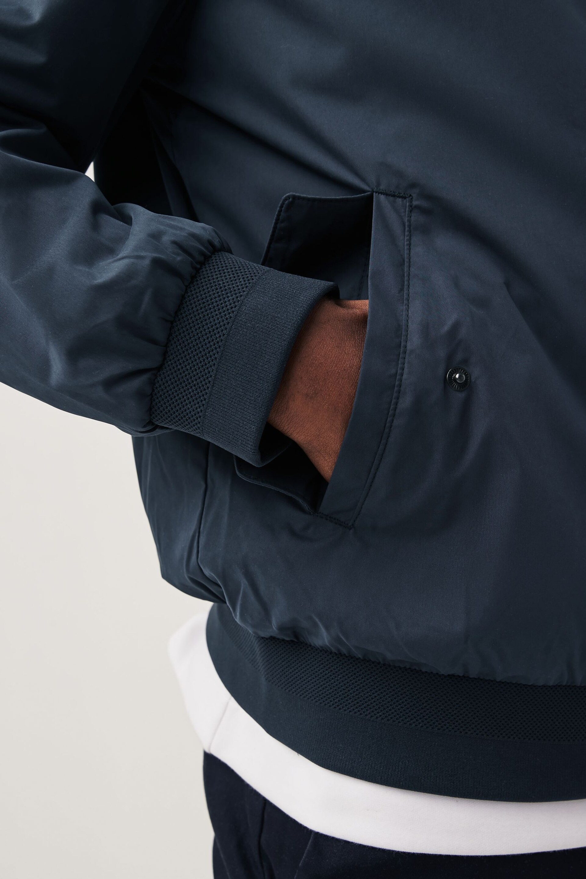 GANT Blue Lightweight Water Repellent Harrington Jacket - Image 6 of 8