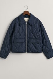 GANT Blue Collared Quilted Water Repellent Jacket - Image 6 of 6