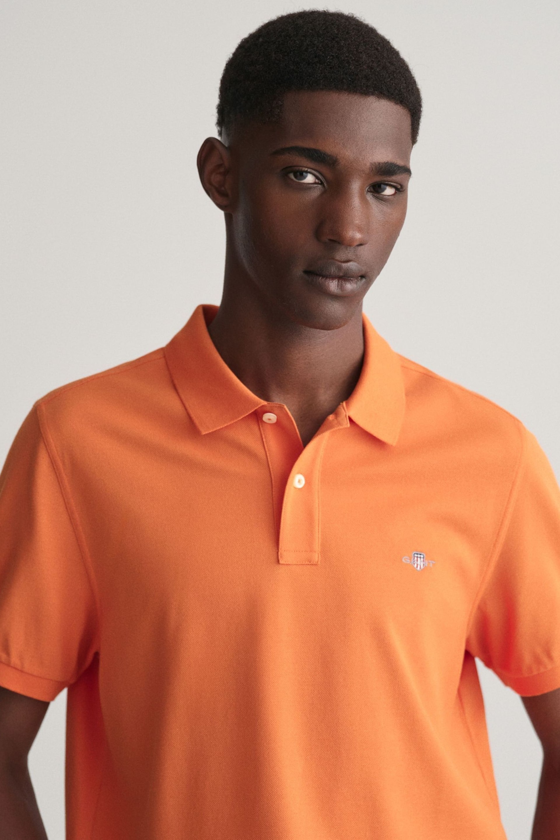 GANT Orange Regular Shield Polo Shirt - Image 4 of 5