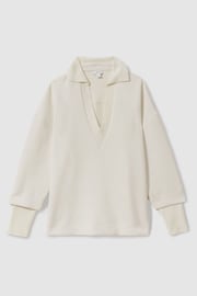 Reiss Cream Bernie Relaxed Open-Collar Jumper - Image 2 of 5