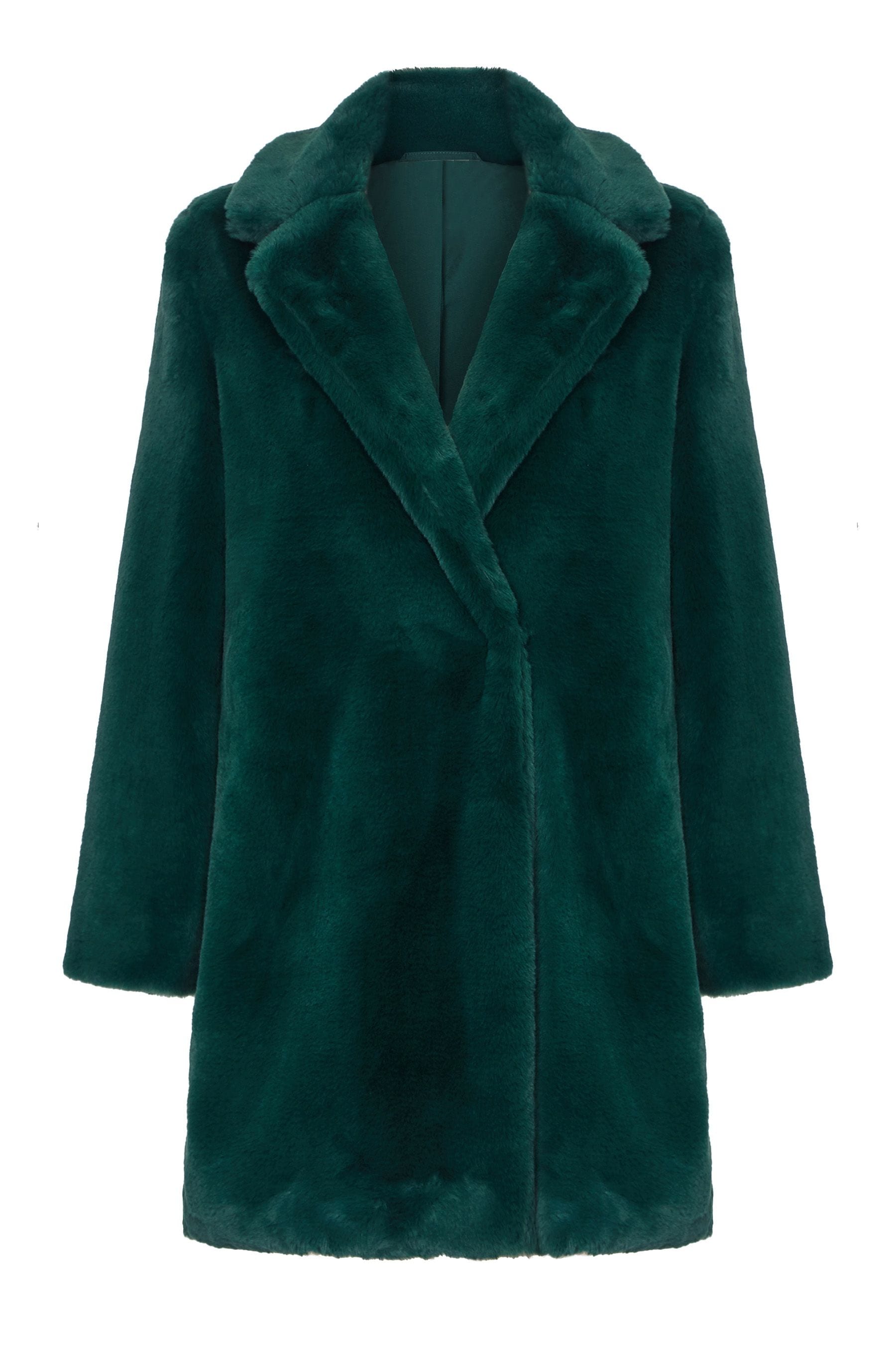 Buy Yumi Forest Green Faux Fur Coat from Next Ireland