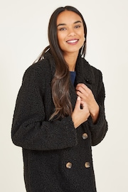 Yumi Black Teddy Bear Coat - Image 3 of 5