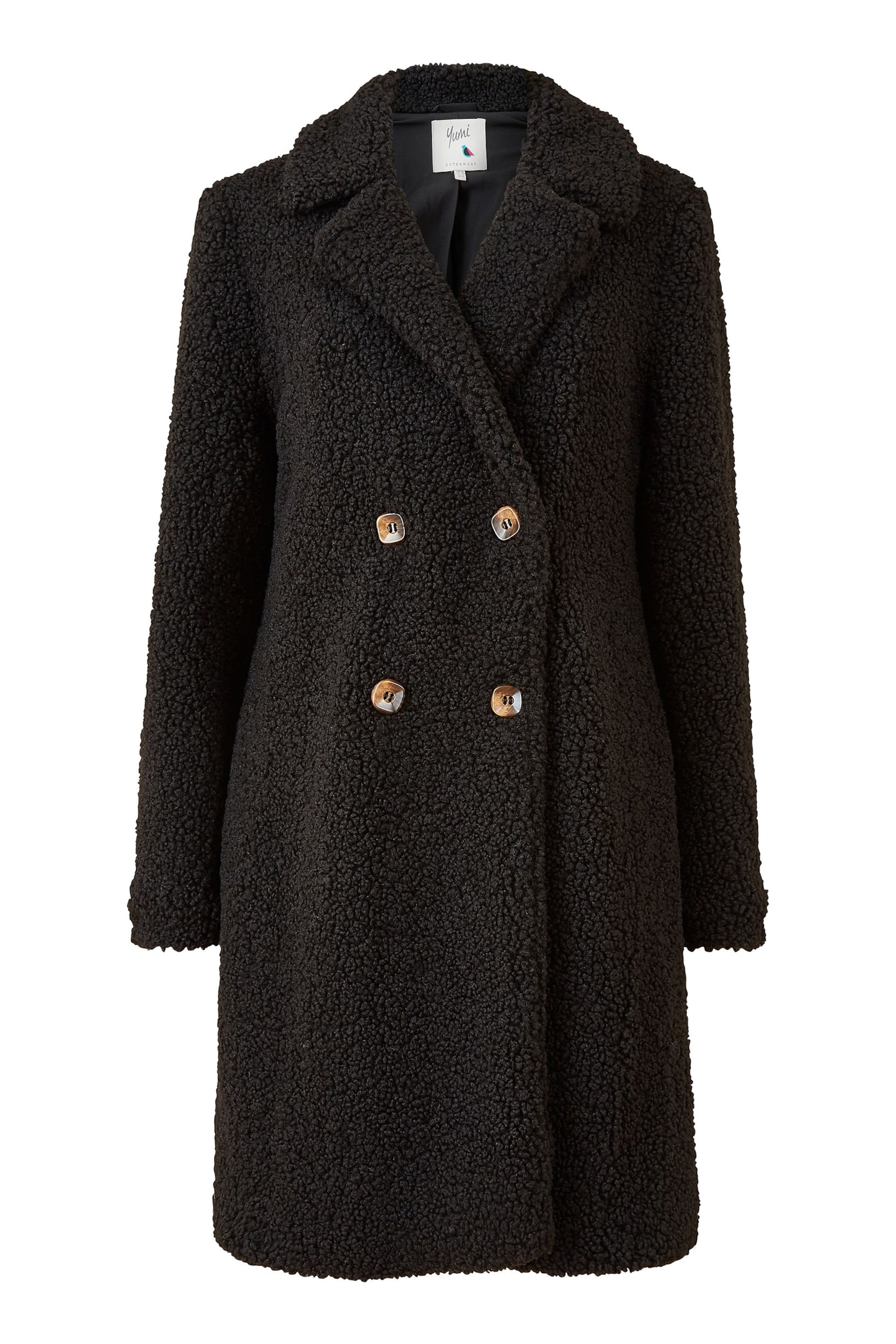 Yumi Black Teddy Bear Coat - Image 5 of 5