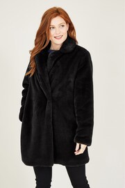 Yumi Black Faux Fur Coat - Image 2 of 5