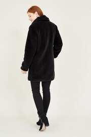 Yumi Black Faux Fur Coat - Image 4 of 5