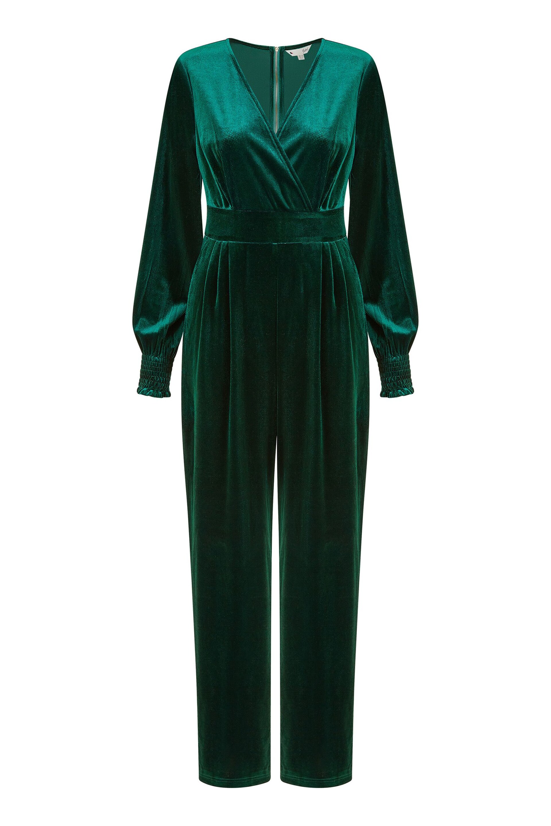 Yumi Green Velvet Long sleeve Jumpsuit - Image 4 of 4