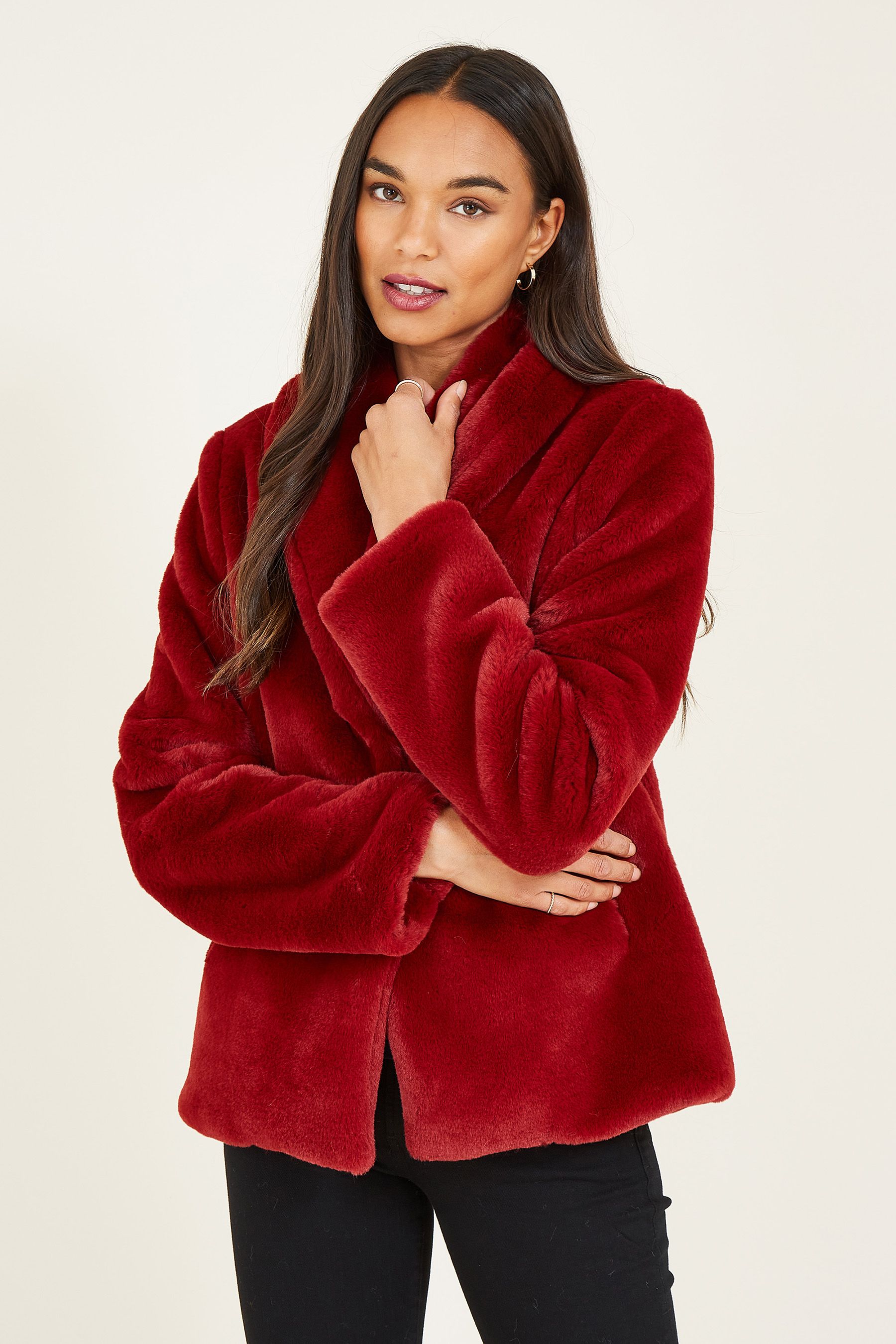 Yumi red check coat clearance