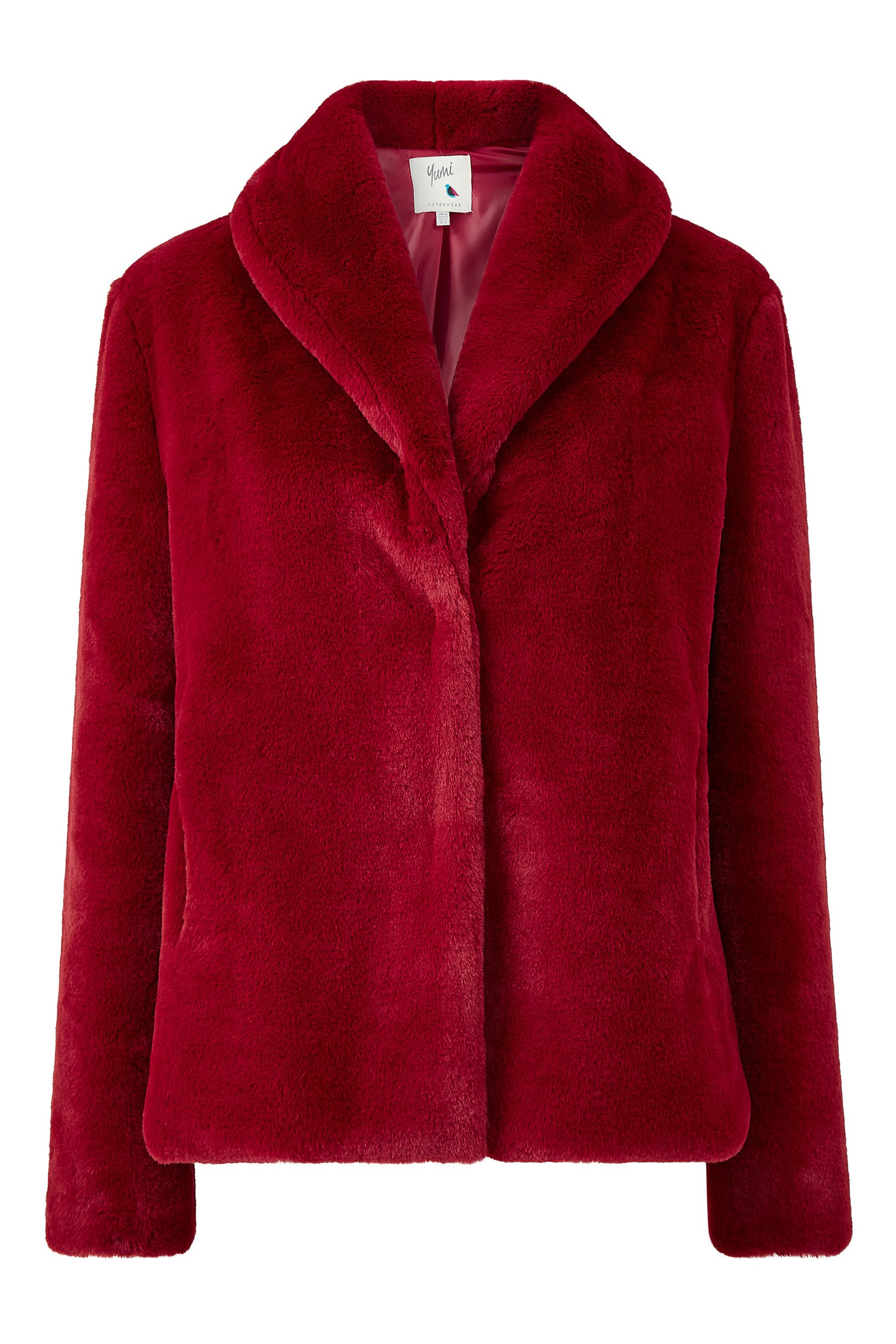 Yumi red check coat top