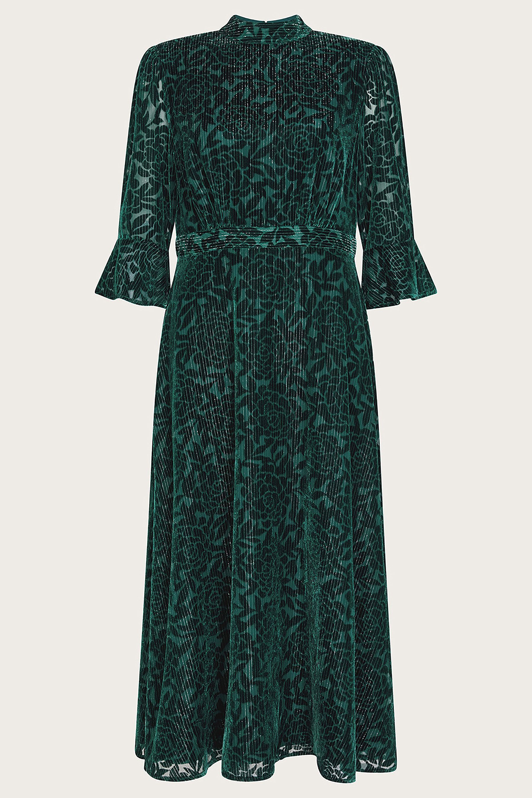 Buy Monsoon Blue Fleur Devore Midi Dress from Next Luxembourg