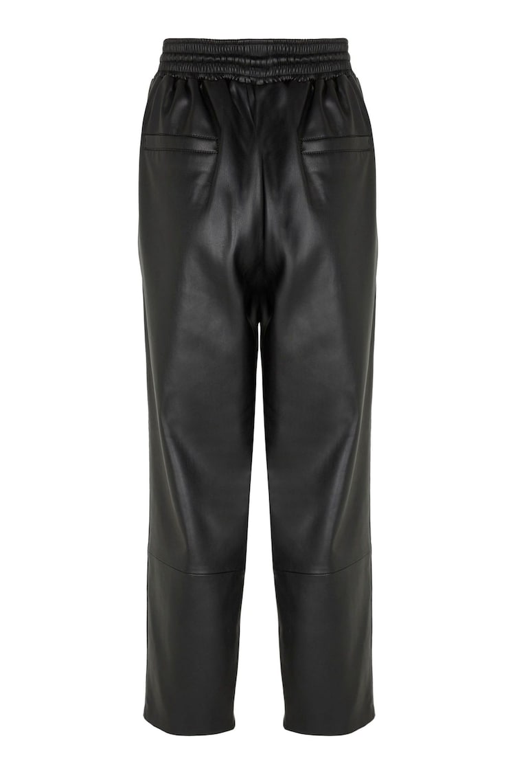 Mint Velvet Black Faux Leather Joggers - Image 4 of 4