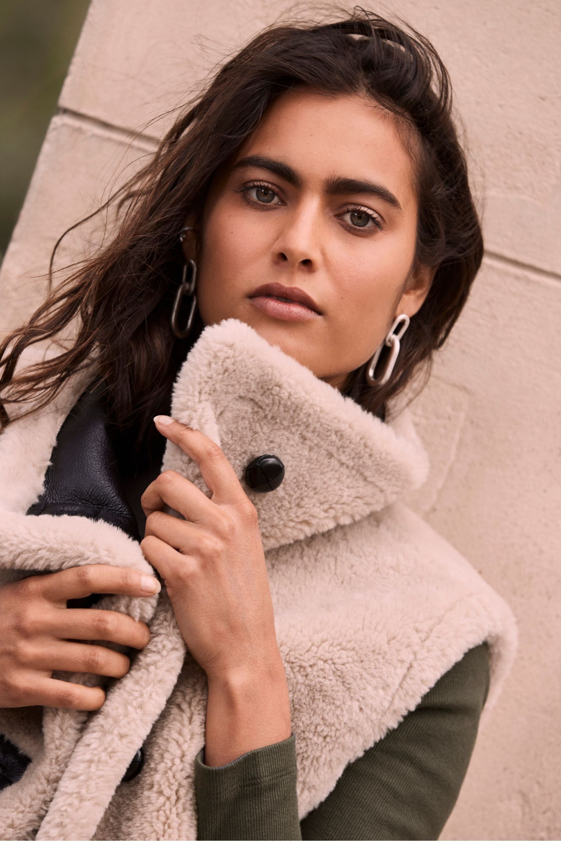 Mint funnel neck coat clearance