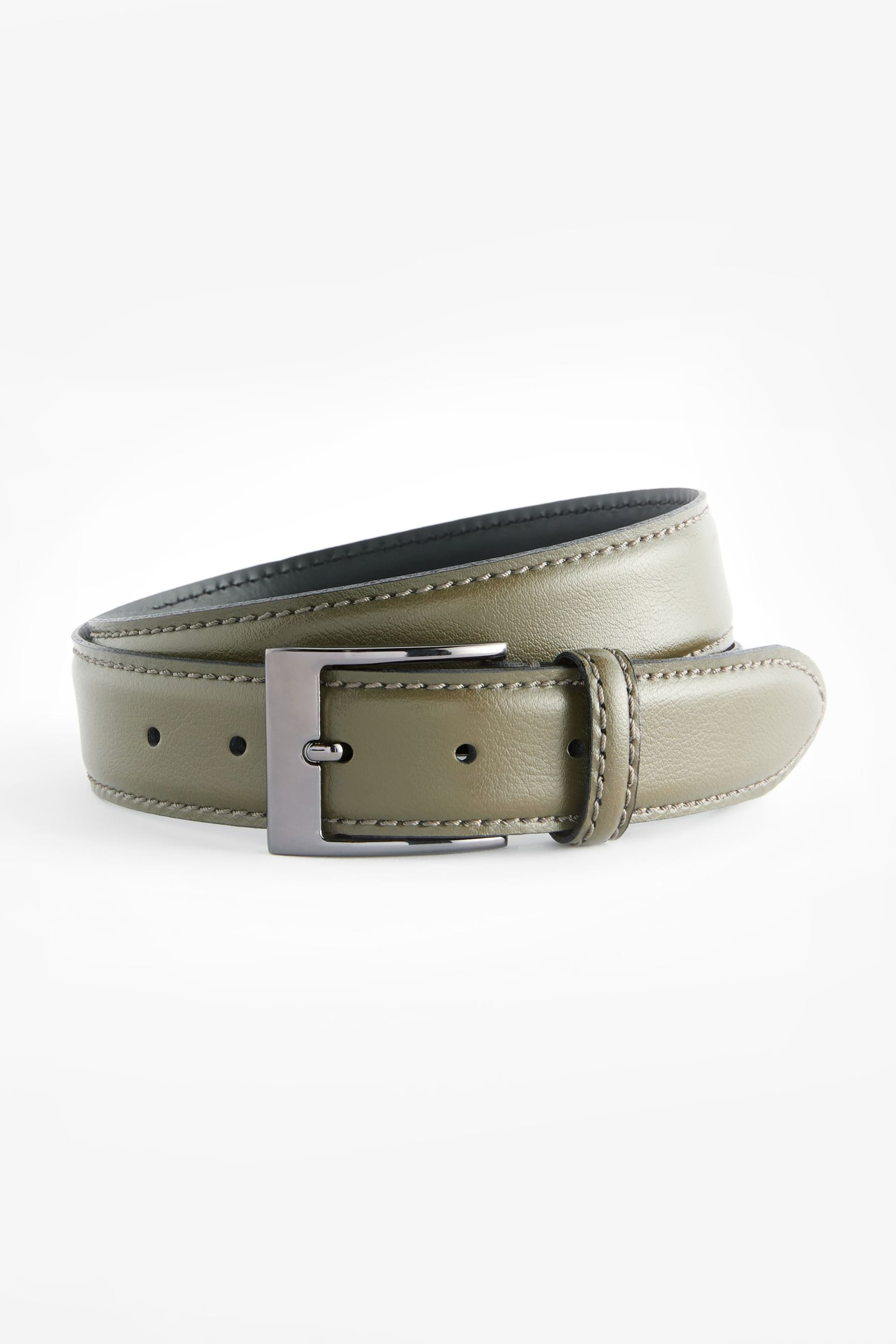 Green Signature Leather Belt - Image 1 of 5