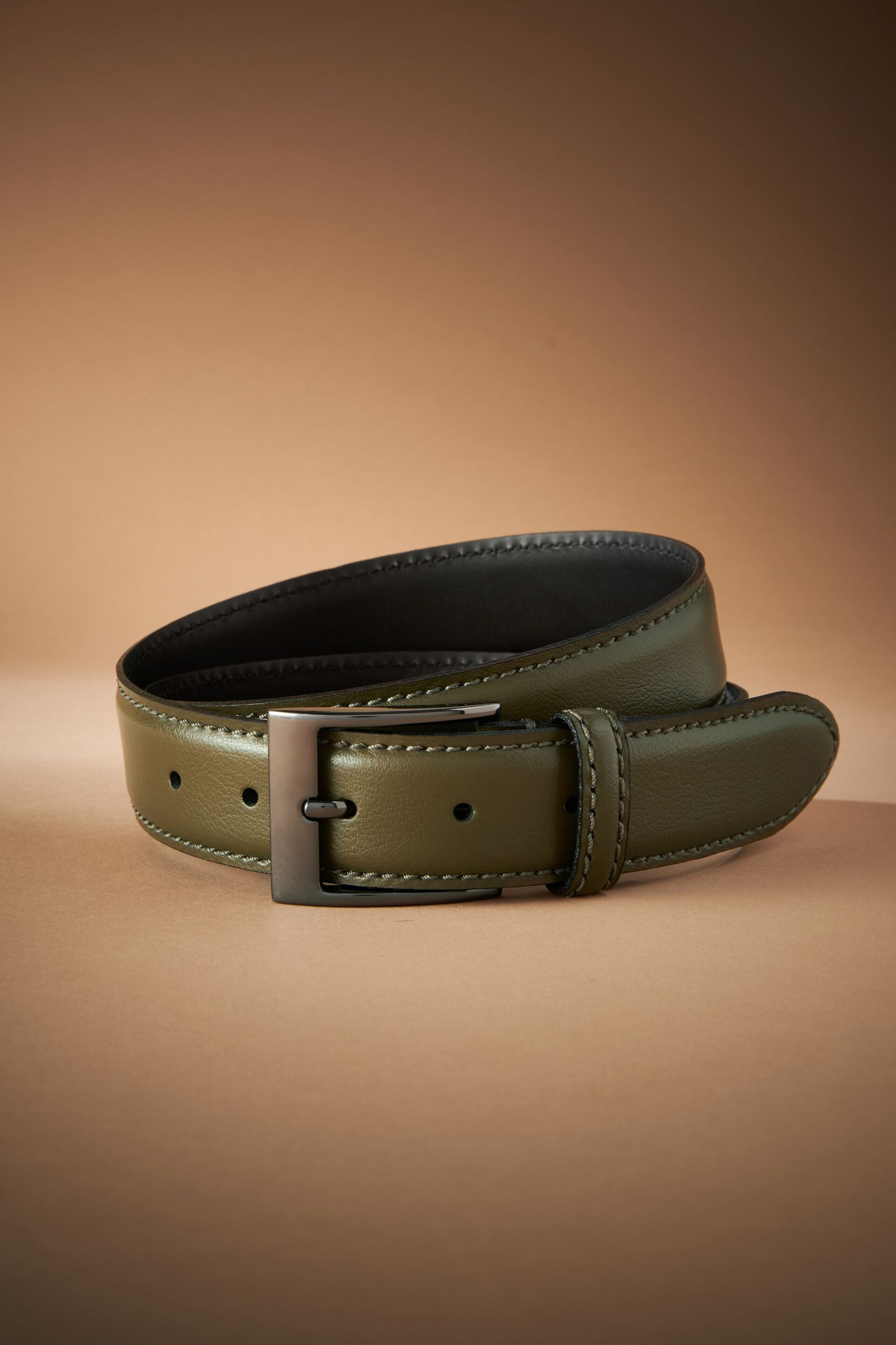 Green Signature Leather Belt - Image 3 of 5