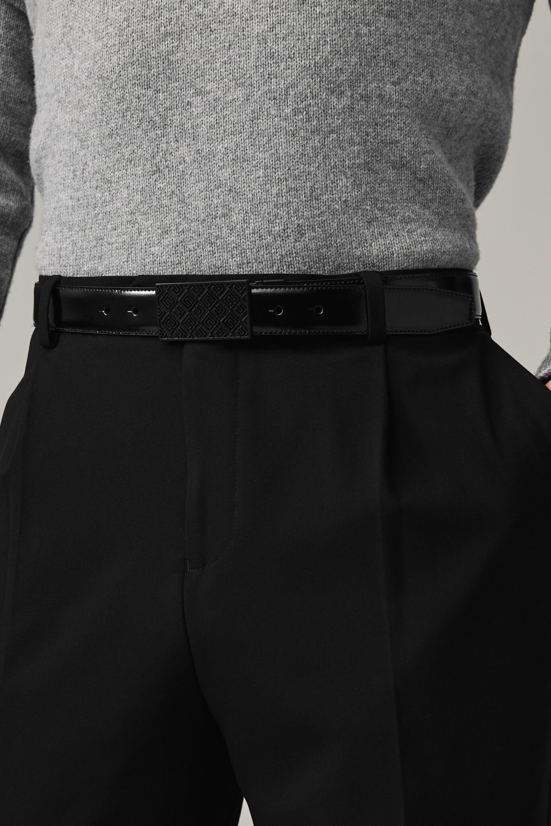 Black Reversible Plaque Buckle Belt - Image 1 of 3
