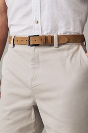 Oily Brown Casual Leather Belt - Image 1 of 3