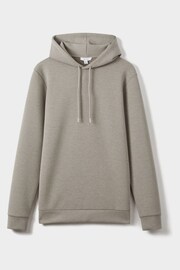 Reiss Taupe Fabien Plain Interlock Jersey Drawstring Hoodie - Image 2 of 7