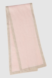 Reiss Pink Harper Wool Ribbed Scarf - Image 1 of 4