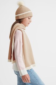 Reiss Camel Harper Wool Ribbed Scarf - Image 2 of 5