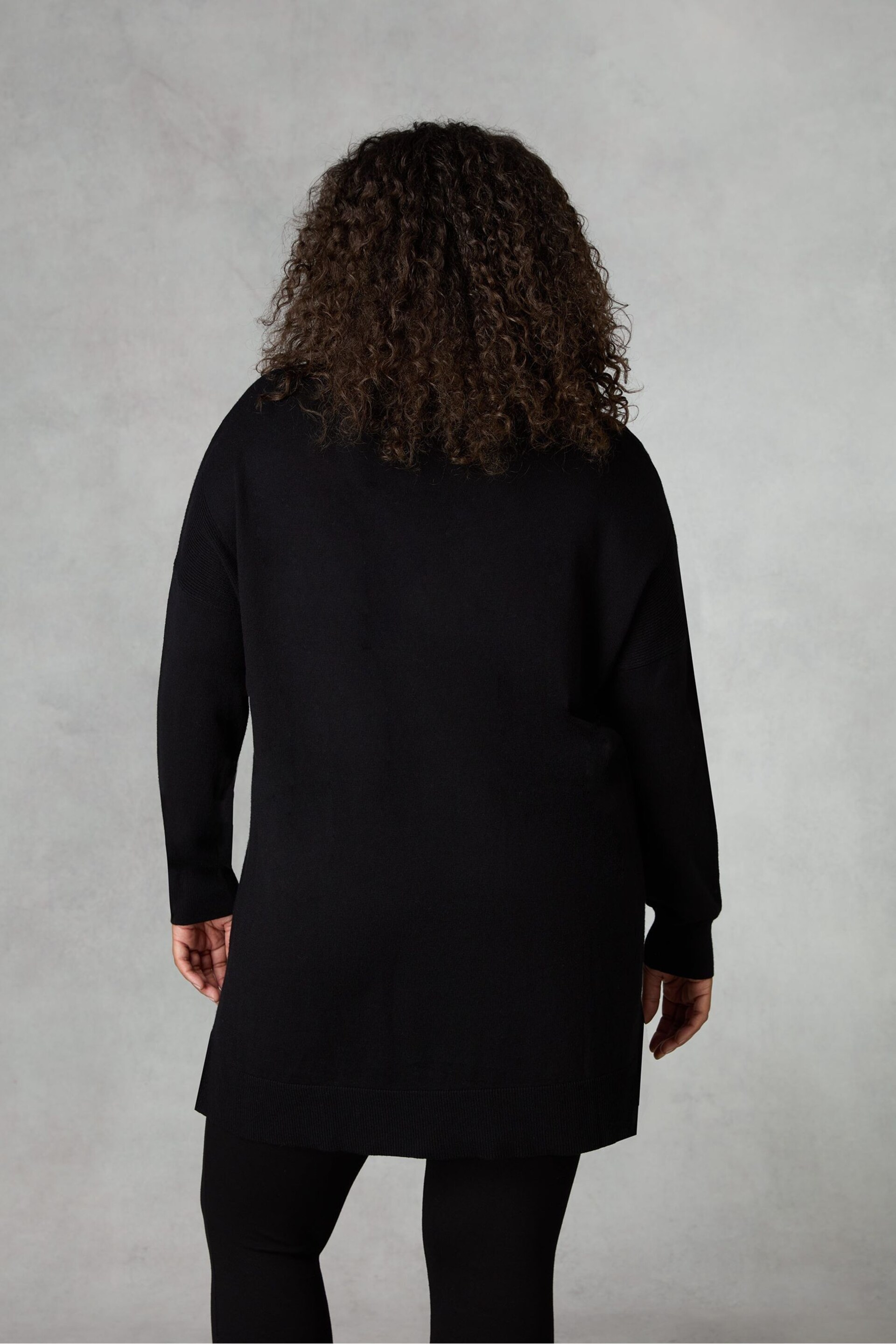 Live Unlimited Curve Knitted Black Tunic - Image 2 of 4