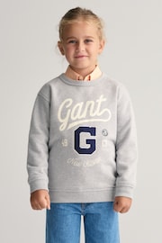 GANT Grey Kids Graphic Crew Neck Sweatshirt - Image 1 of 7