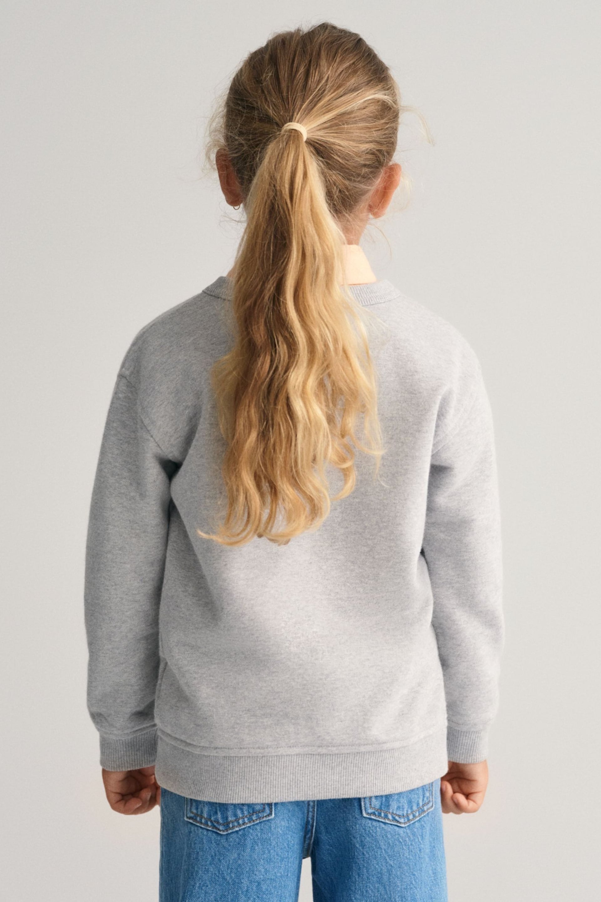 GANT Kids Grey Graphic Crew Neck Sweatshirt - Image 2 of 7