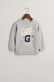 GANT Kids Grey Graphic Crew Neck Sweatshirt - Image 6 of 7