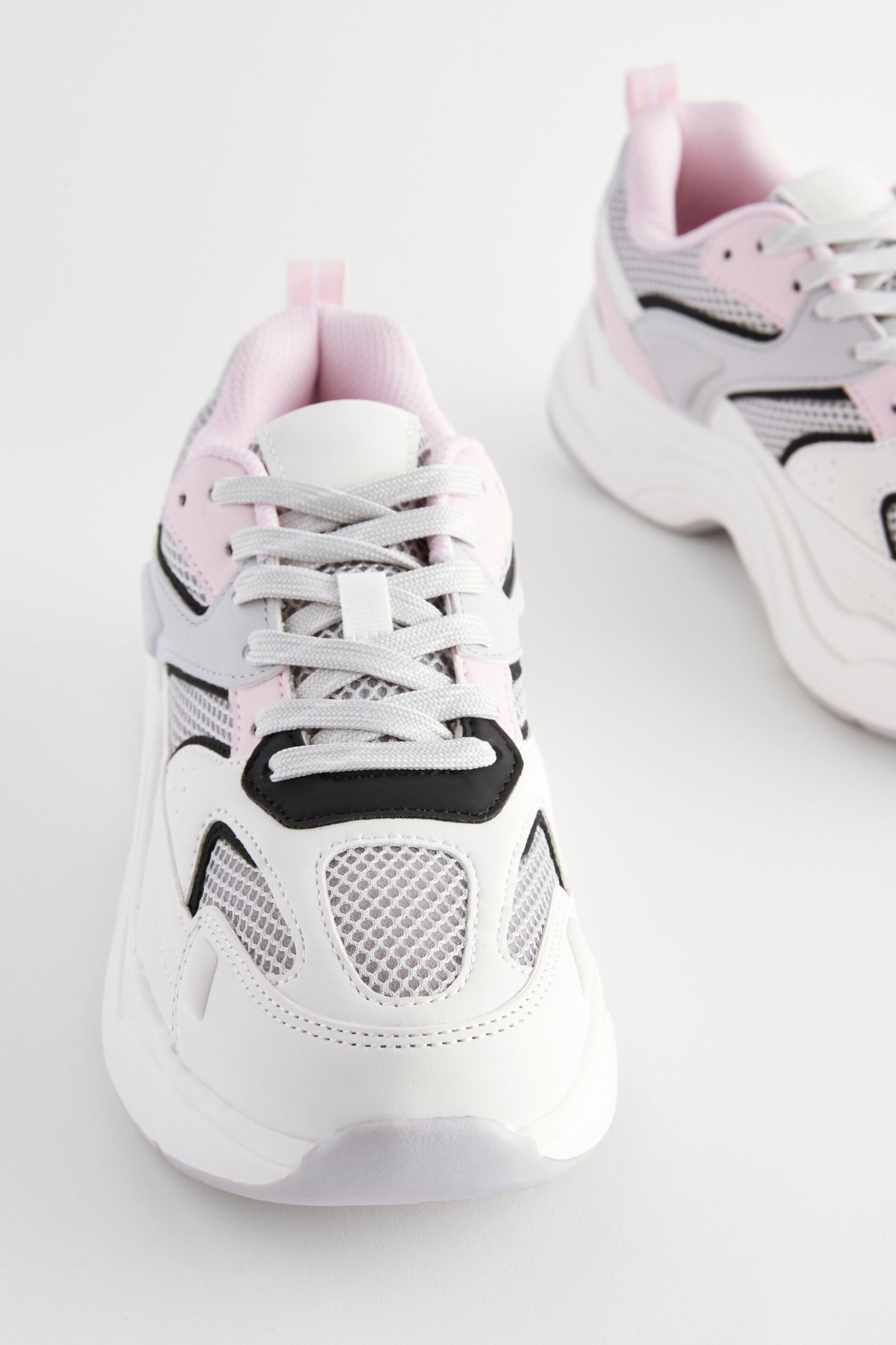 Pink/Grey Forever Comfort® Chunky Sole Lace Up Trainers - Image 3 of 5