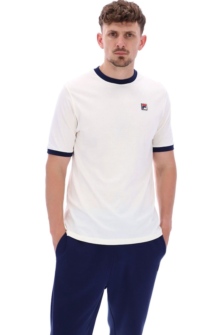 Fila White Marconi Essential Ringer 100% Cotton T-Shirt - Image 1 of 6