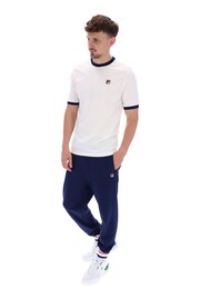 Fila White Marconi Essential Ringer 100% Cotton T-Shirt - Image 6 of 6