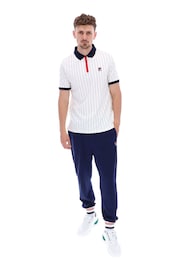 Fila White Bb1 Classic Vintage Striped Polo Shirt - Image 3 of 6