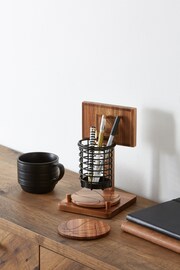 Brown Basketball Pen Pot and Coasters - Image 1 of 4