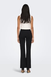 JDY Black High Waisted Flare Trousers with Front Split - Image 2 of 7