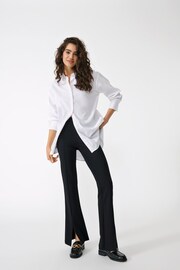 JDY Black High Waisted Flare Trousers with Front Split - Image 3 of 7