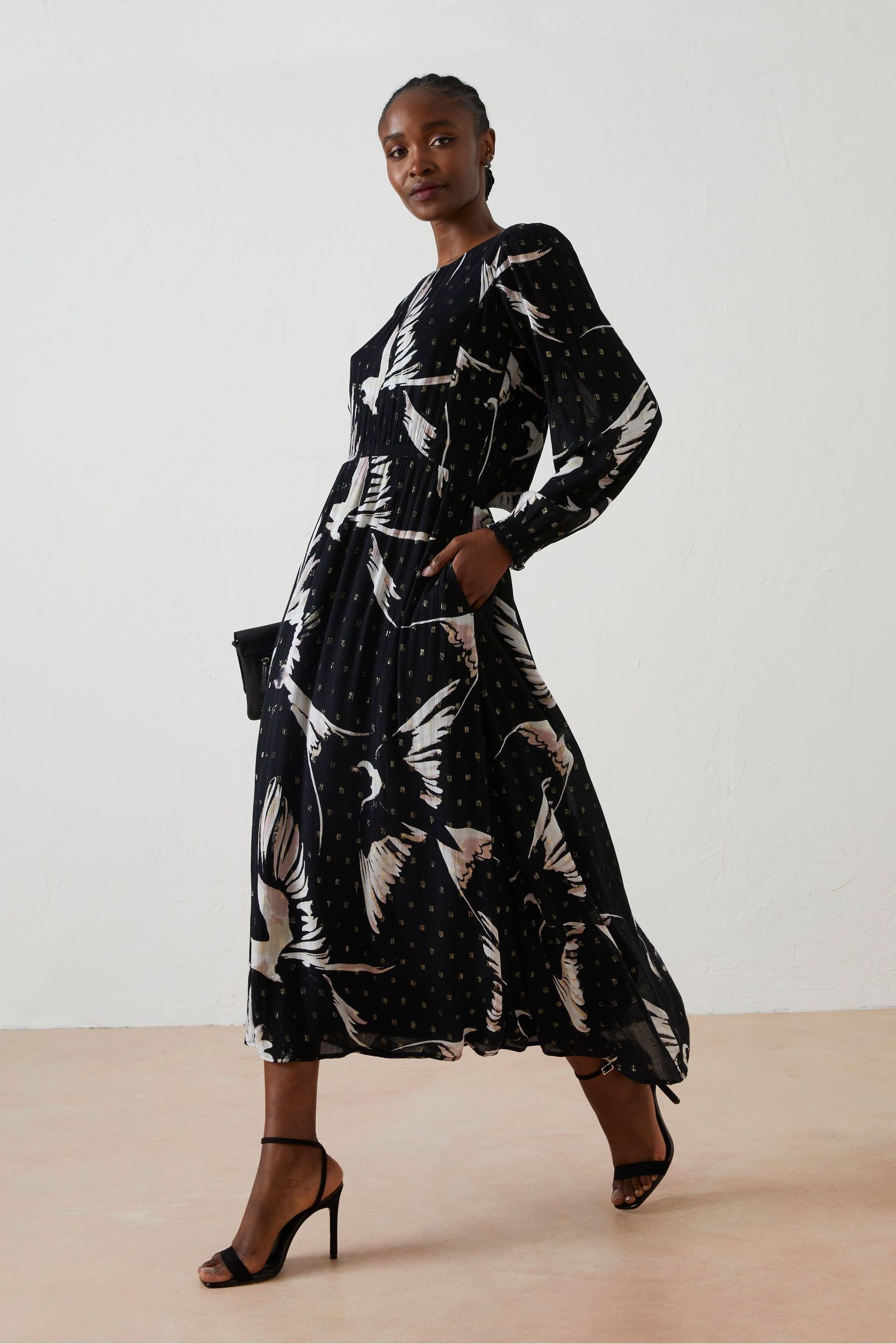 Buy FatFace Elaine Swallow Print Midi Dress from Next Luxembourg