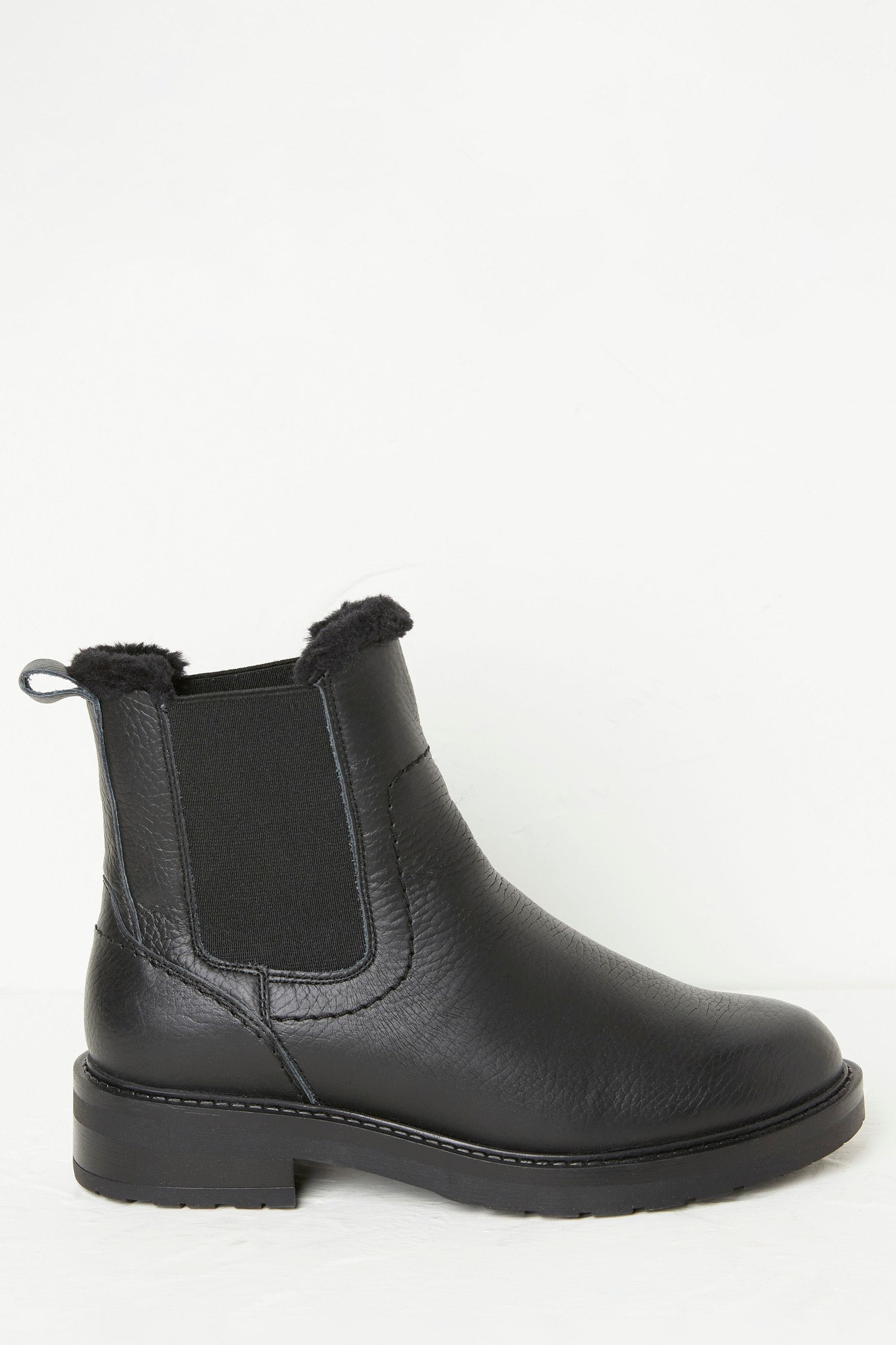 Buy FatFace Black Blake Faux Fur Lined Chelsea Boots from Next Luxembourg