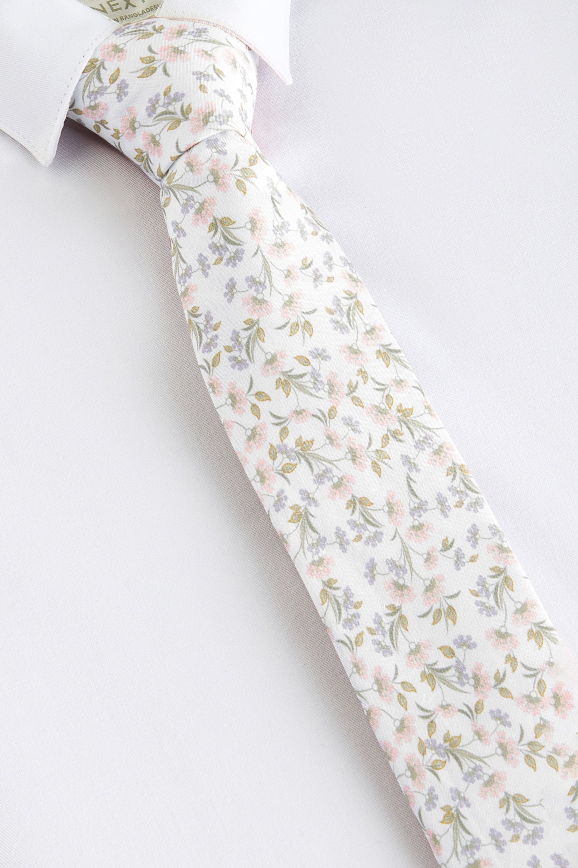 White Floral Tie Set (1-16yrs) - Image 1 of 3