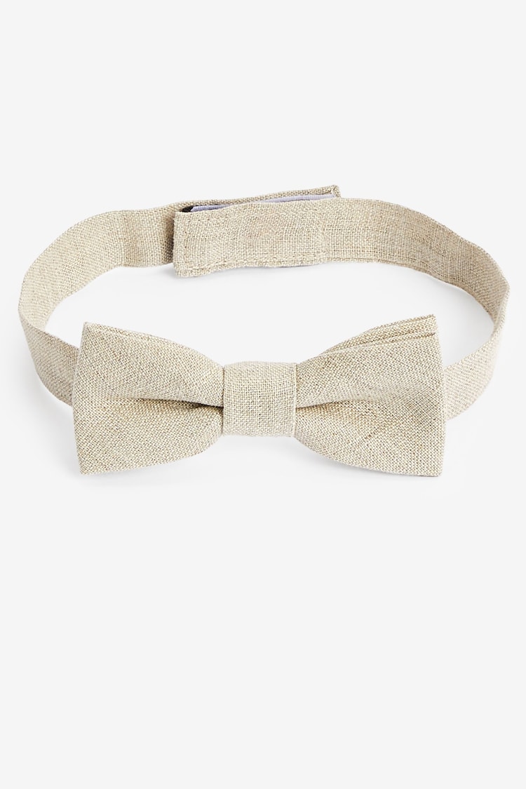 Neutral 100% Linen Mix Bow Tie (1-16yrs) - Image 3 of 3