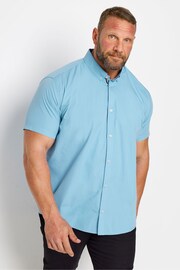 BadRhino Big & Tall Light Blue Short Sleeve Poplin Shirt - Image 1 of 3