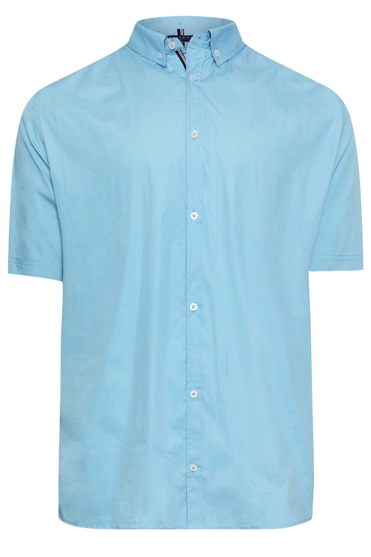 BadRhino Big & Tall Light Blue Short Sleeve 100% Cotton Poplin Shirt - Image 2 of 3