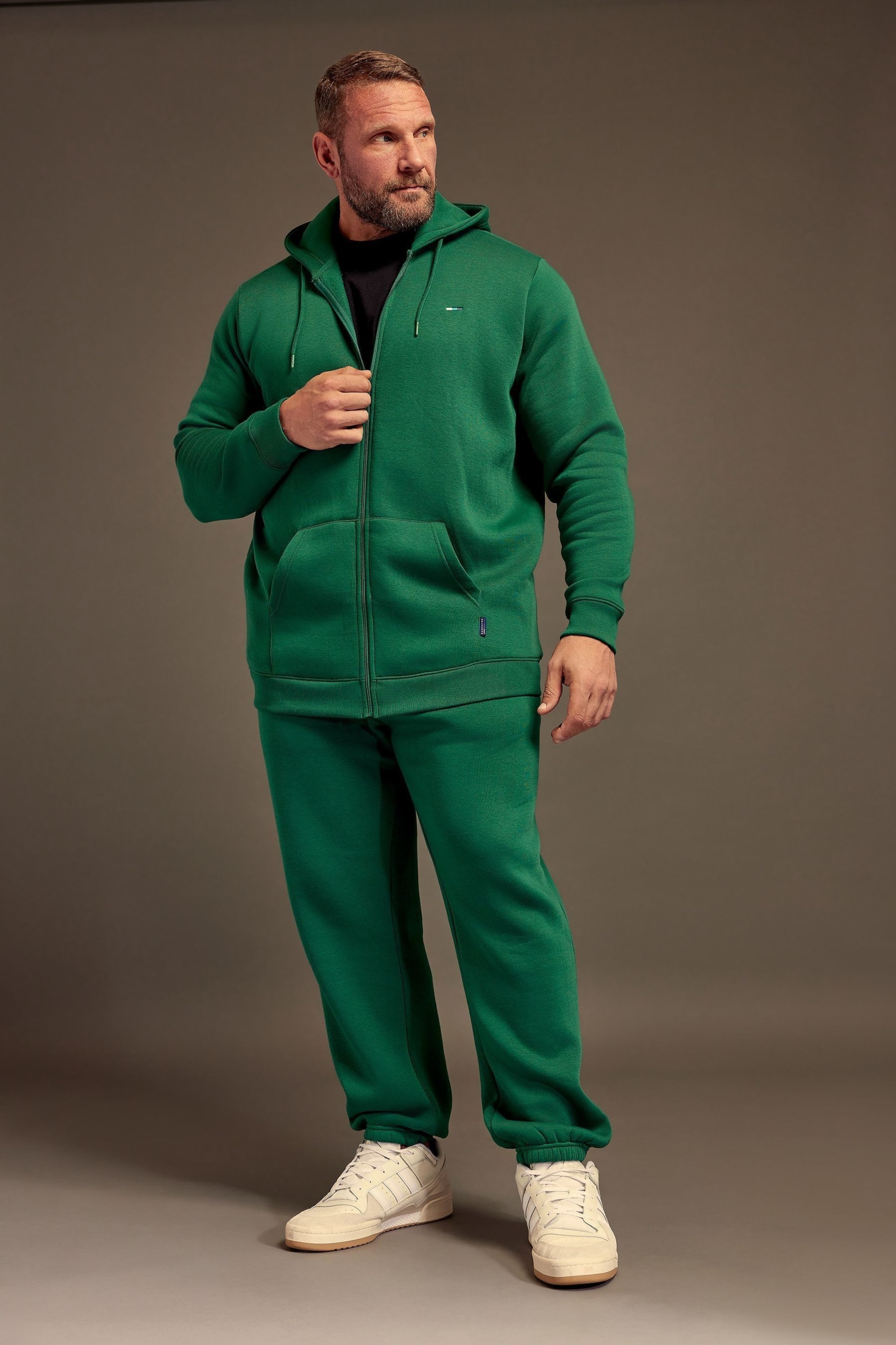 BadRhino Big & Tall Green Zip Through Sweatshirt - Image 1 of 4